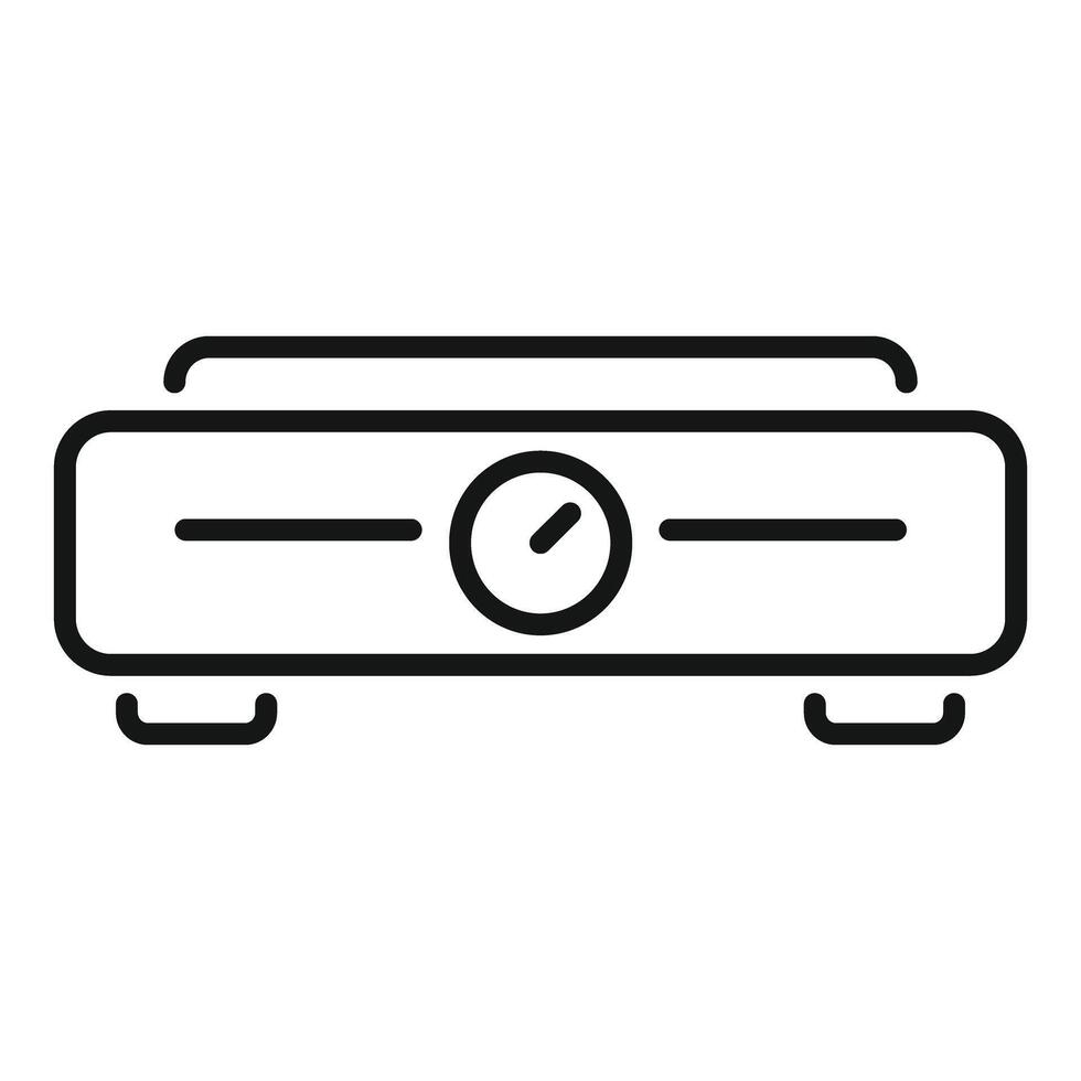 Electric stove top view with temperature control panel icon vector