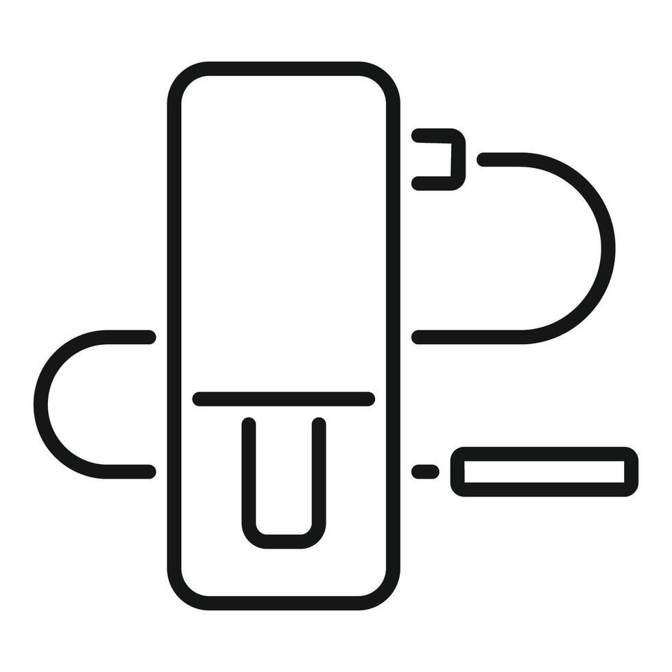 Power bank charging smartphone using usb cable icon vector