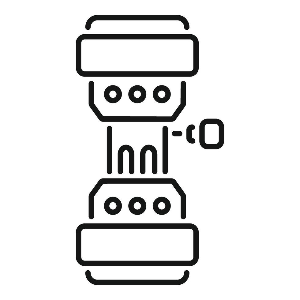 Machine processing raw material with conveyor belt vector