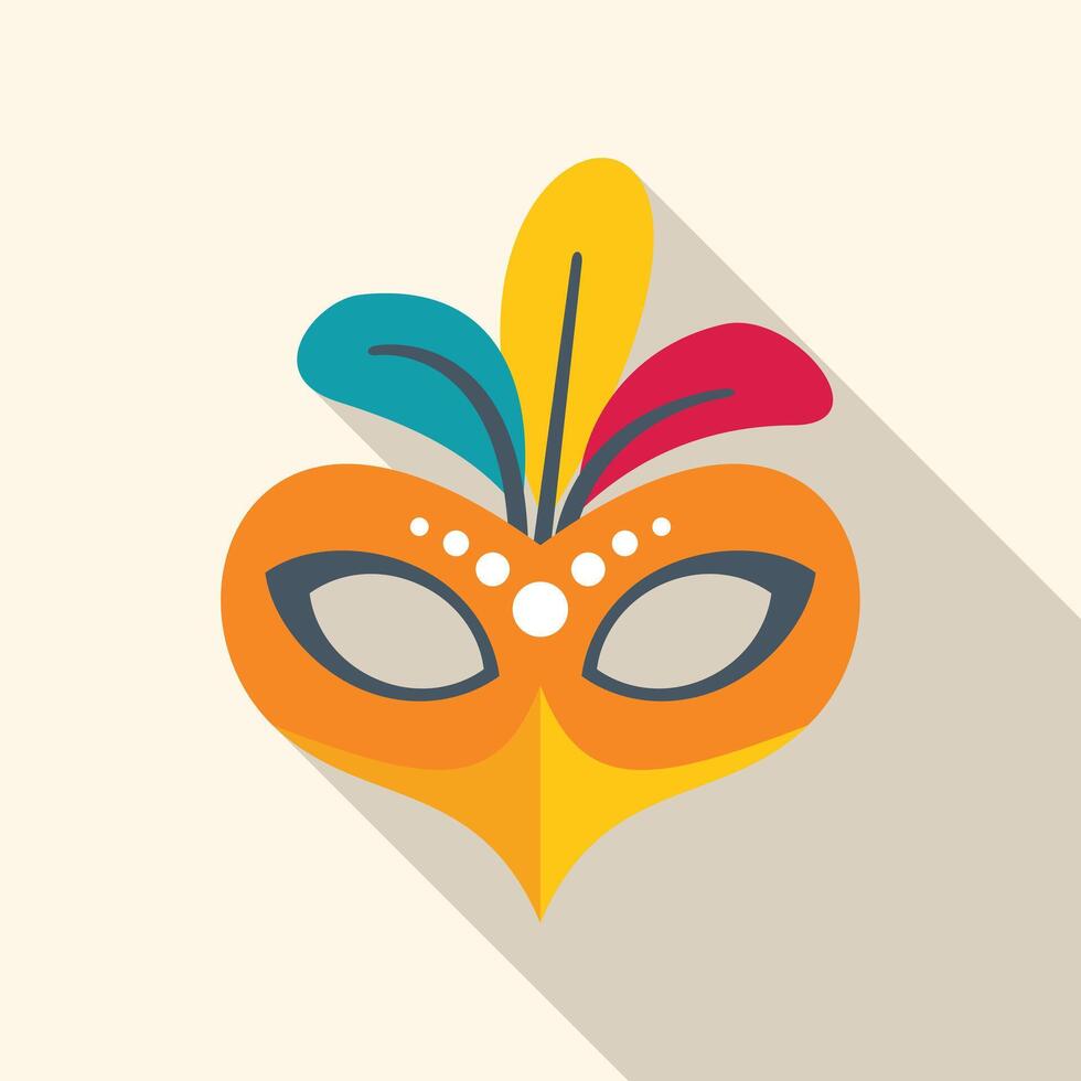 Colorful mardi gras mask with feathers is celebrating carnival vector