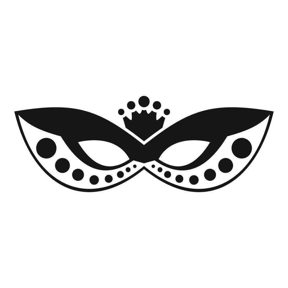 Black and white carnival mask with crown symbolising celebration vector