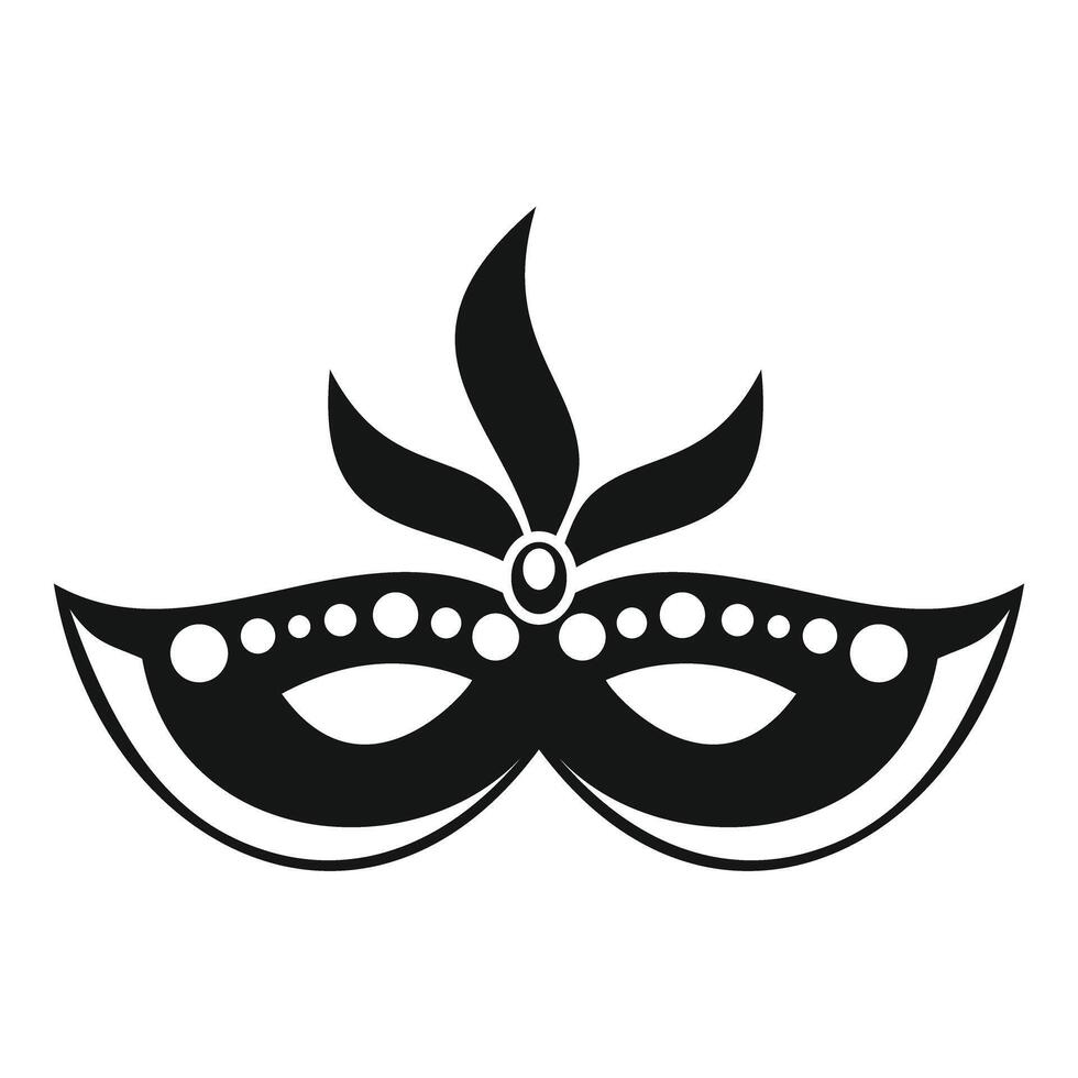 Black mardi gras mask with feathers and jewels is shining vector