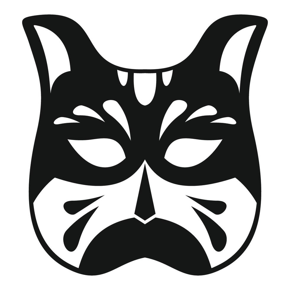 Black and white cat mask representing carnival celebration vector