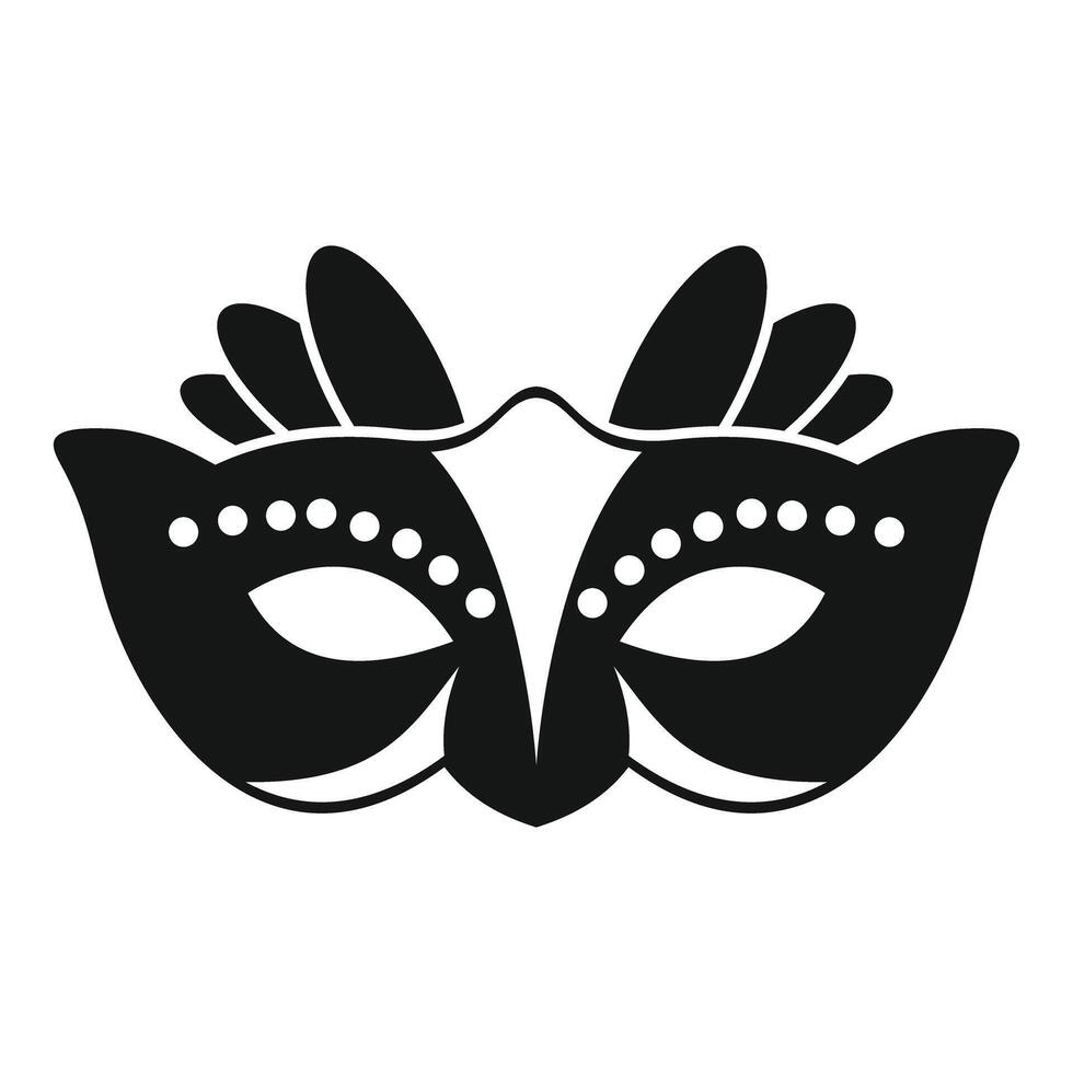 Black and white carnival mask with feathers for masquerade ball vector