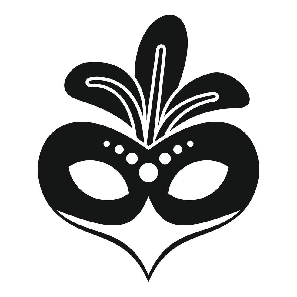 Black carnival mask with feathers pointing up celebrating mardi gras vector
