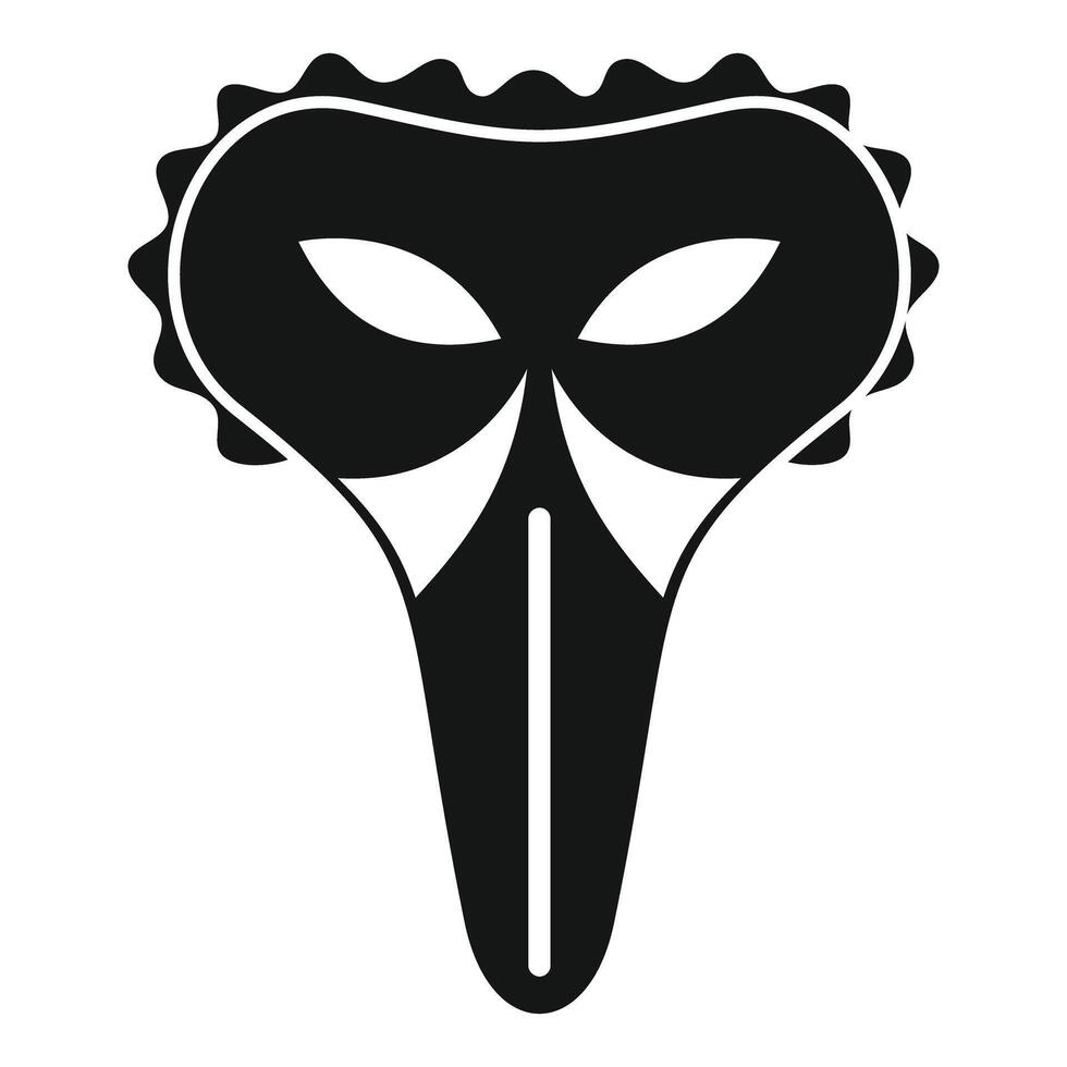 Black carnival mask with long nose covering half face vector