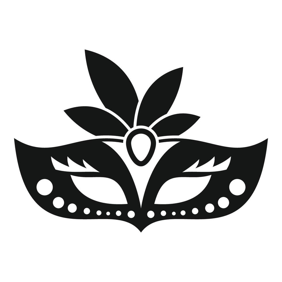 Black mardi gras mask with flower decoration is celebrating carnival vector