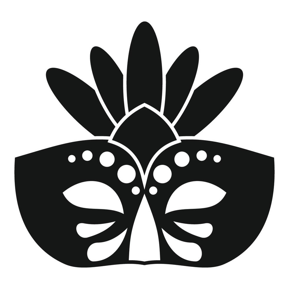 Black carnival mask with feathers representing celebration and mystery vector