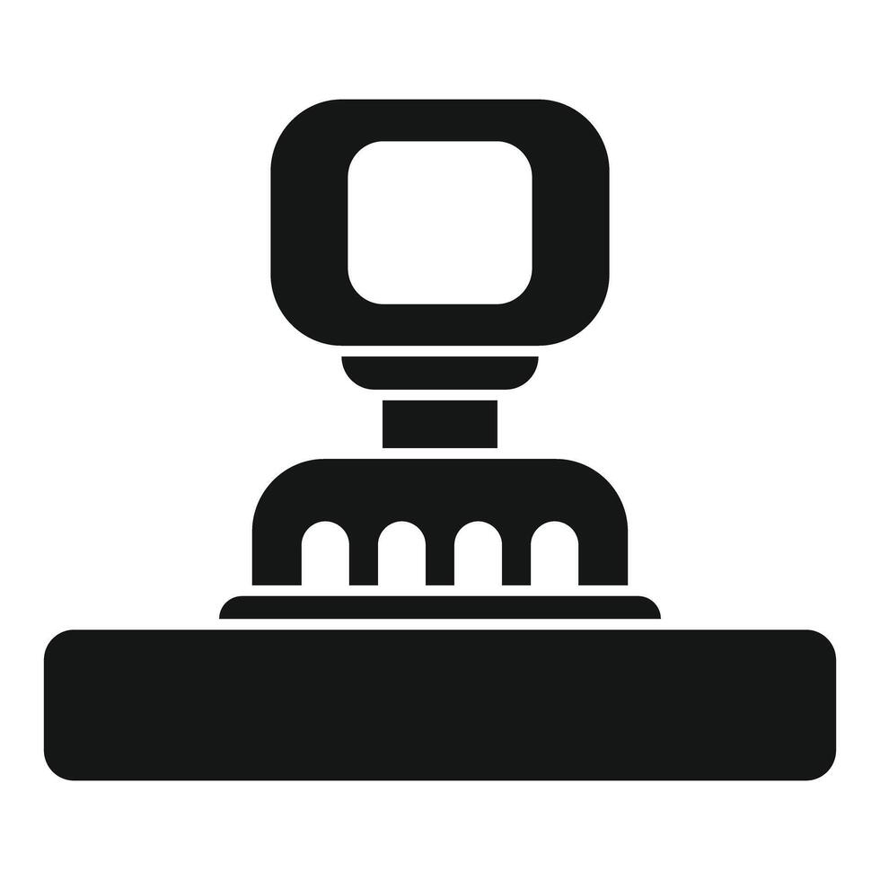 Square automatic stamp making impression on paper icon vector