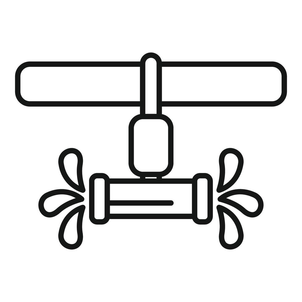 Water pipe leak causing damage to plumbing system vector