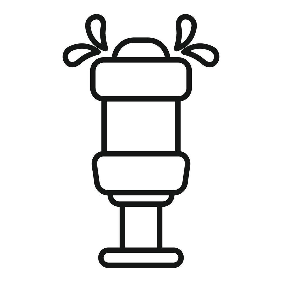Fire hydrant spraying water icon in thin line style vector
