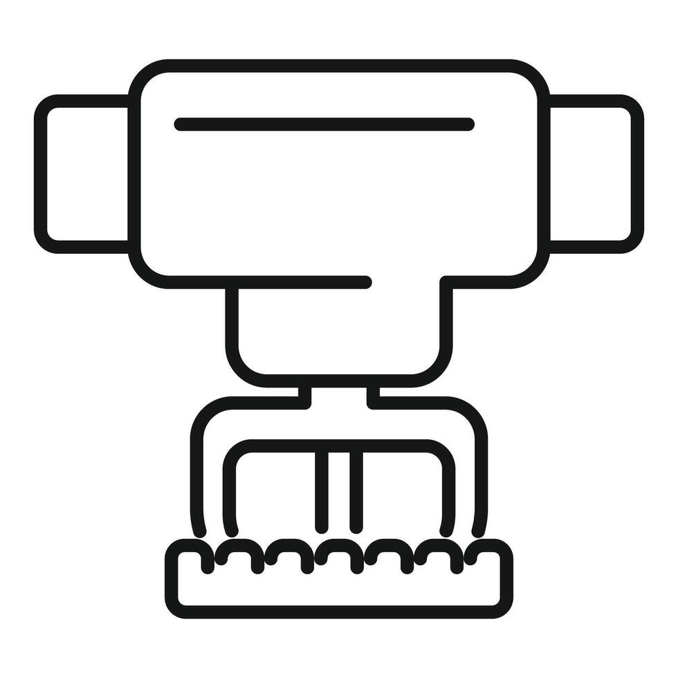 Electric trap closing on grass outline icon vector