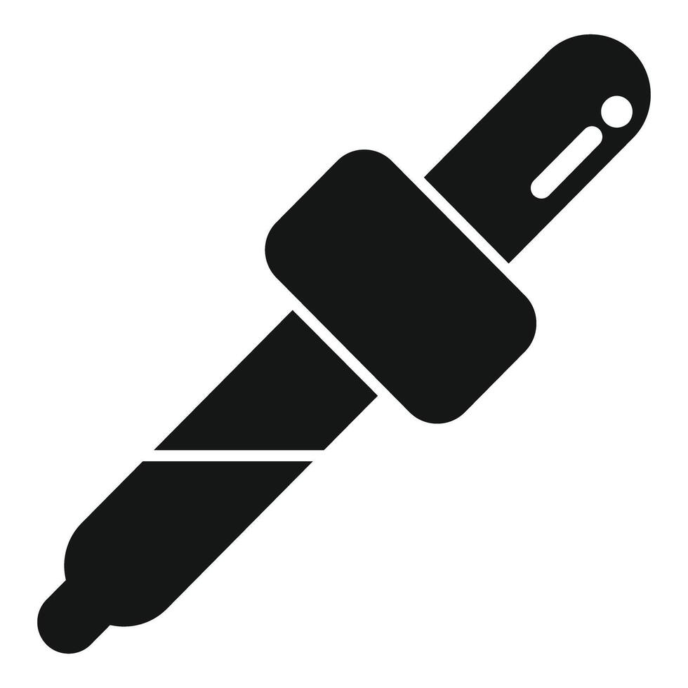 Chemical dropper being used for experiment icon vector