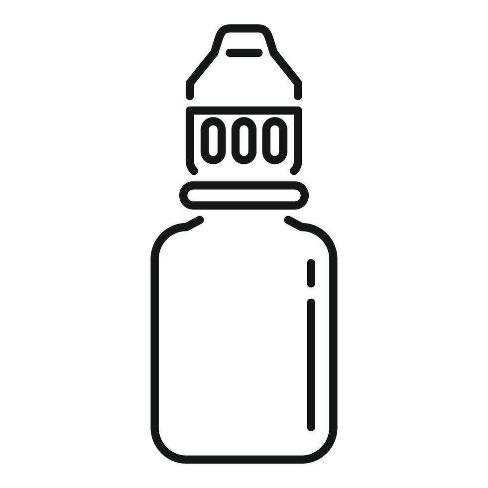Vape liquid bottle with cap showing nicotine level icon vector
