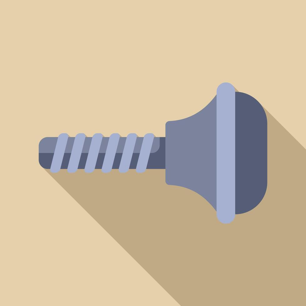 Metal screw with round head is lying on beige background vector