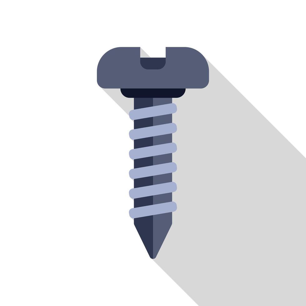 Metal screw with long shadow casting a diagonal line vector