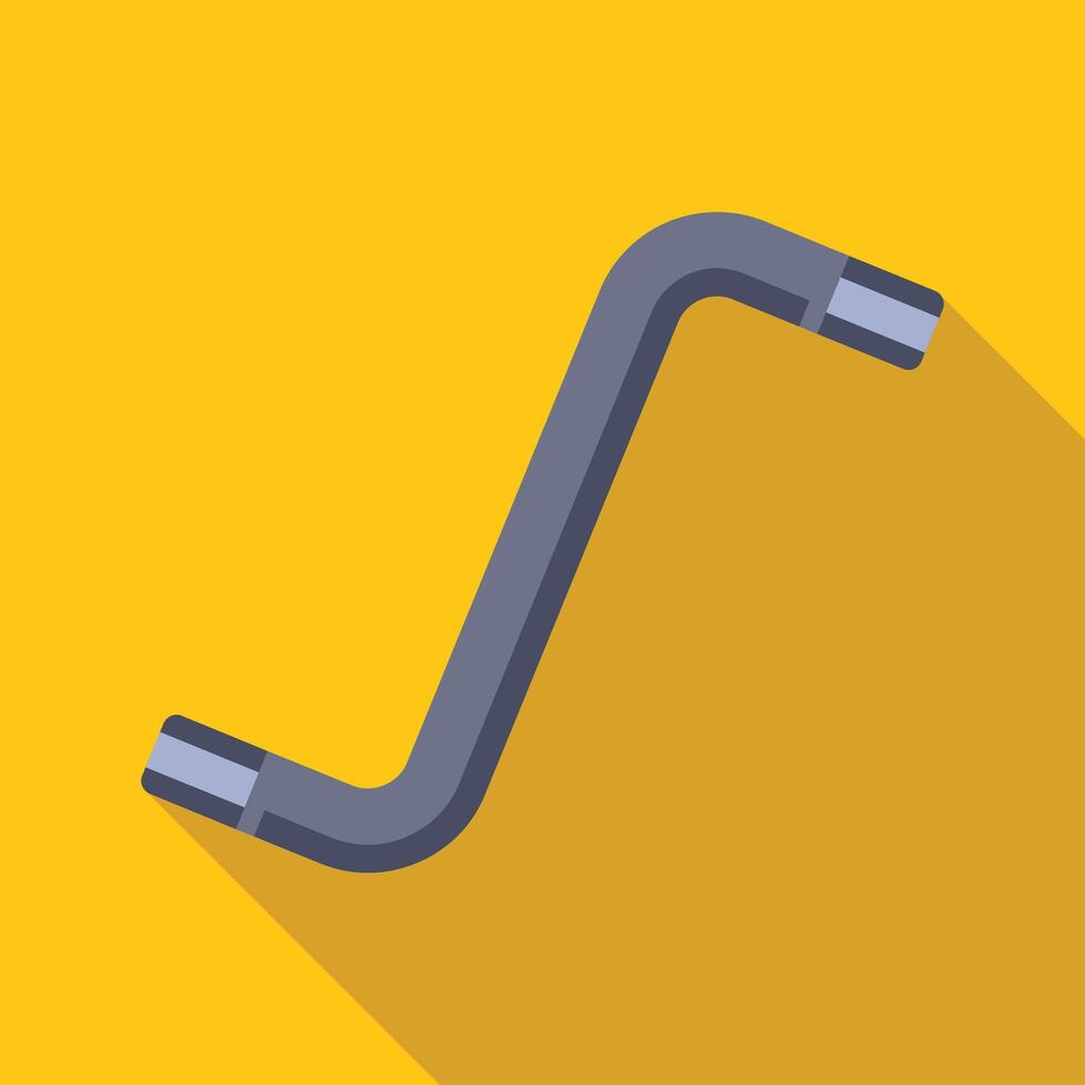 Allen key lying on yellow background with shadow vector