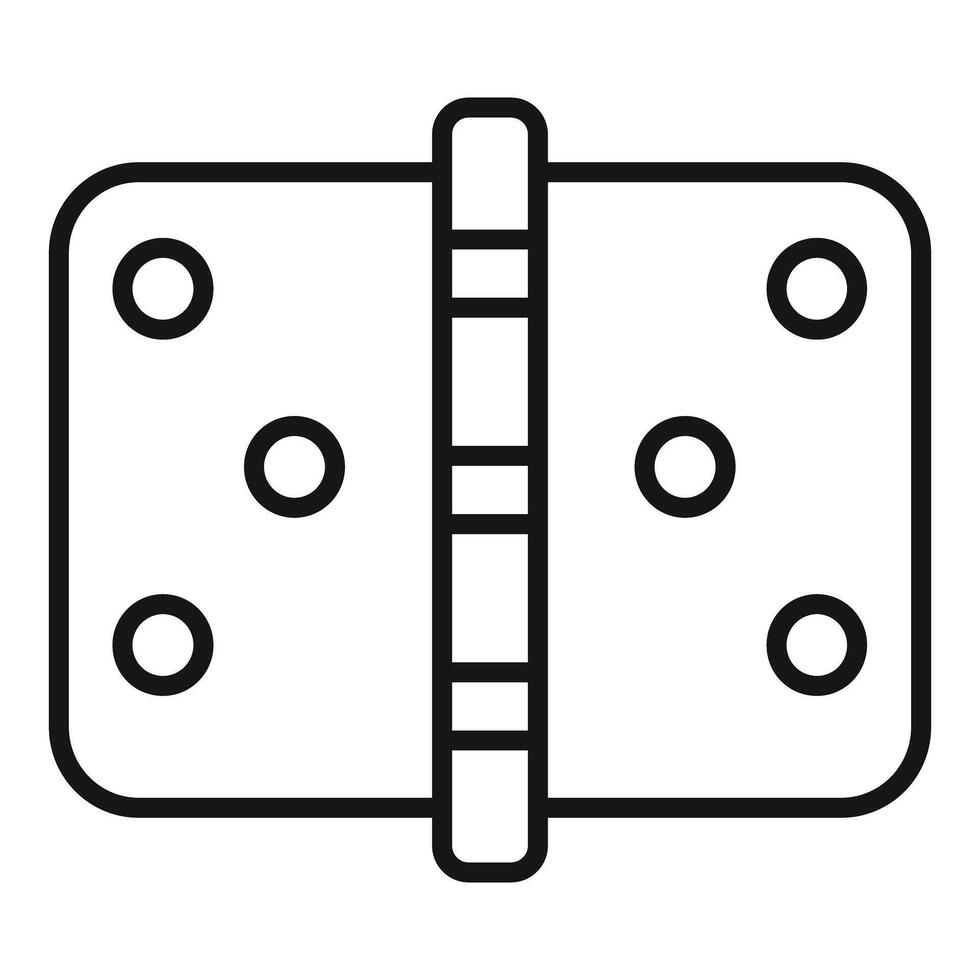 Door hinge with screws connecting two parts line icon vector