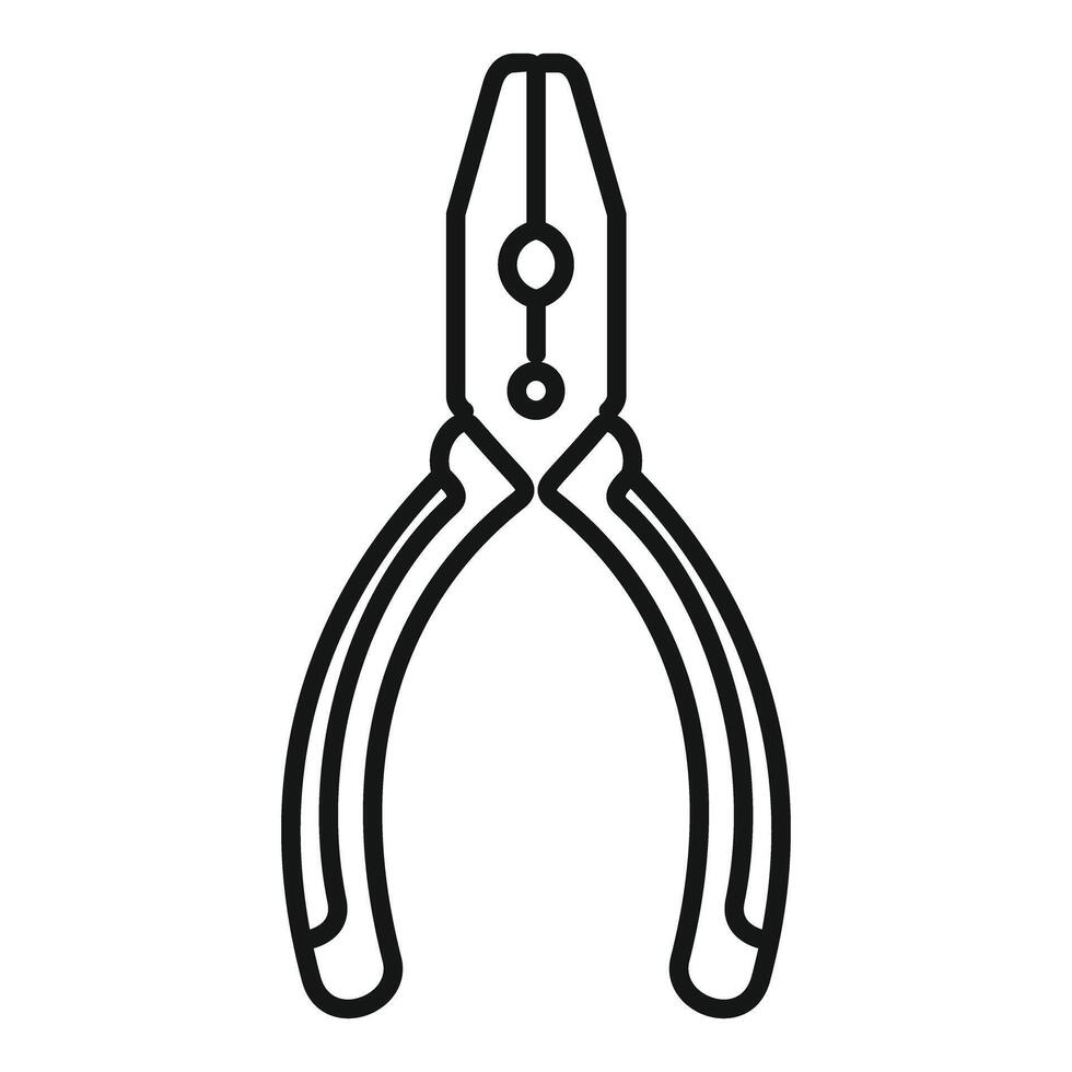Line icon style illustration of pliers holding something vector