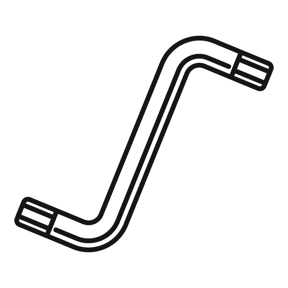Bent hex key tool fixing element line icon vector