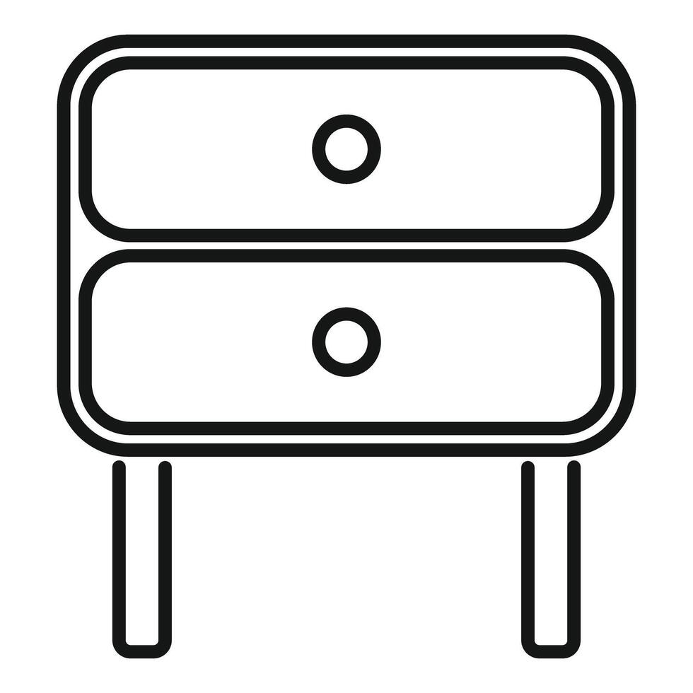Nightstand with two drawers minimalist design icon vector