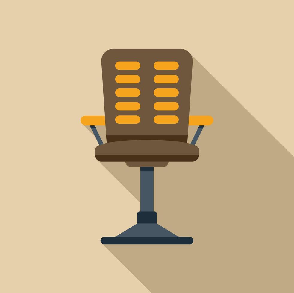 Comfortable office chair standing on the floor with long shadow vector