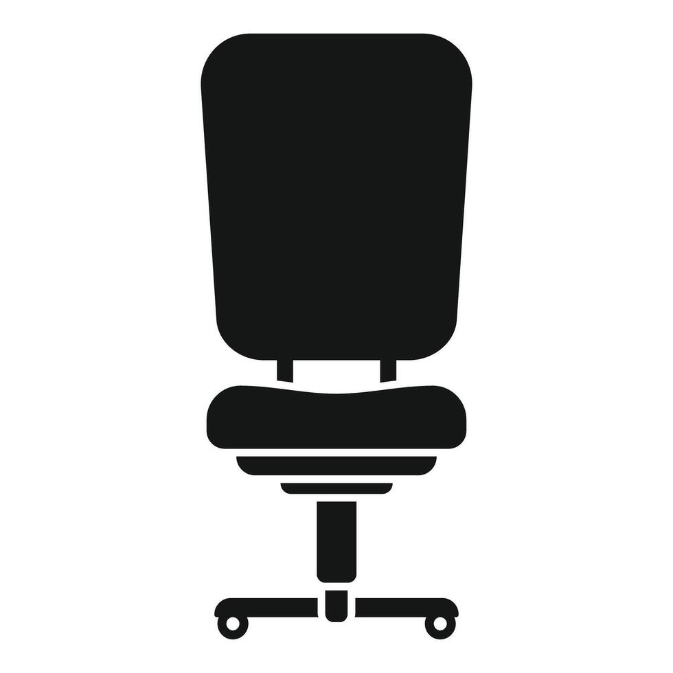 Black office chair silhouette with wheels for remote work vector