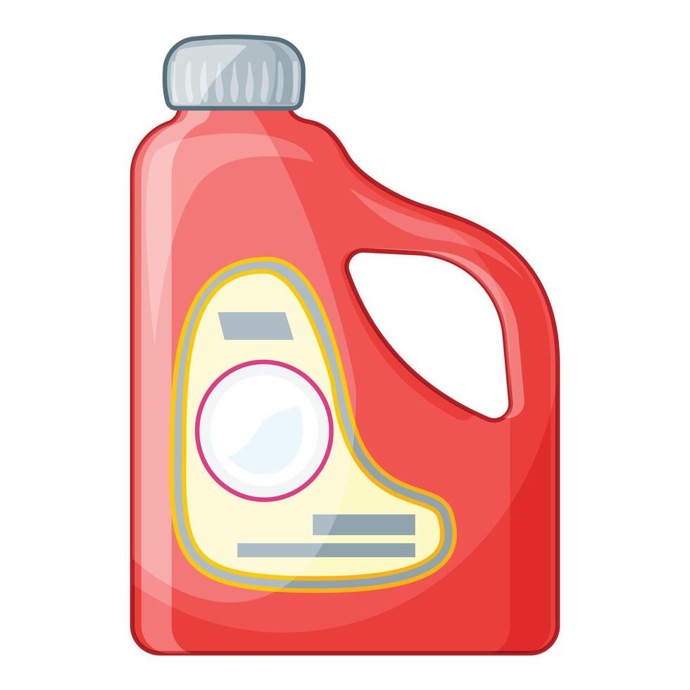 Red plastic detergent bottle standing on white background vector