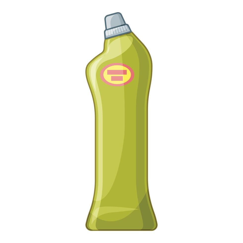 Green plastic detergent bottle standing up with red label vector