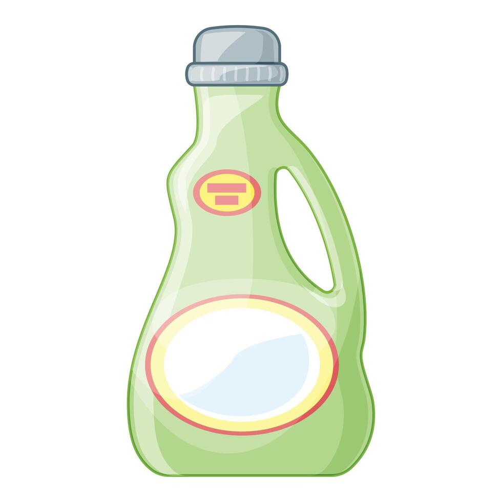 Green plastic detergent bottle with blank label and red cap vector