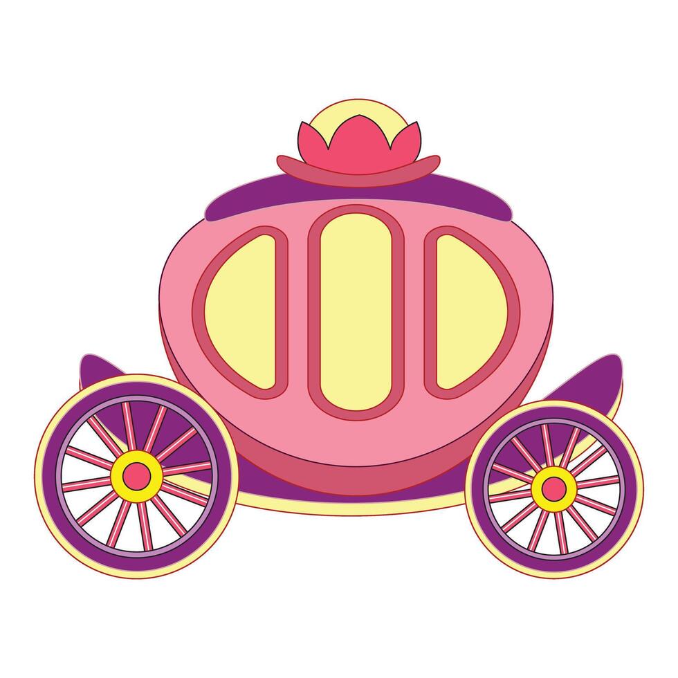 Pink fairytale princess carriage waiting for a ride vector