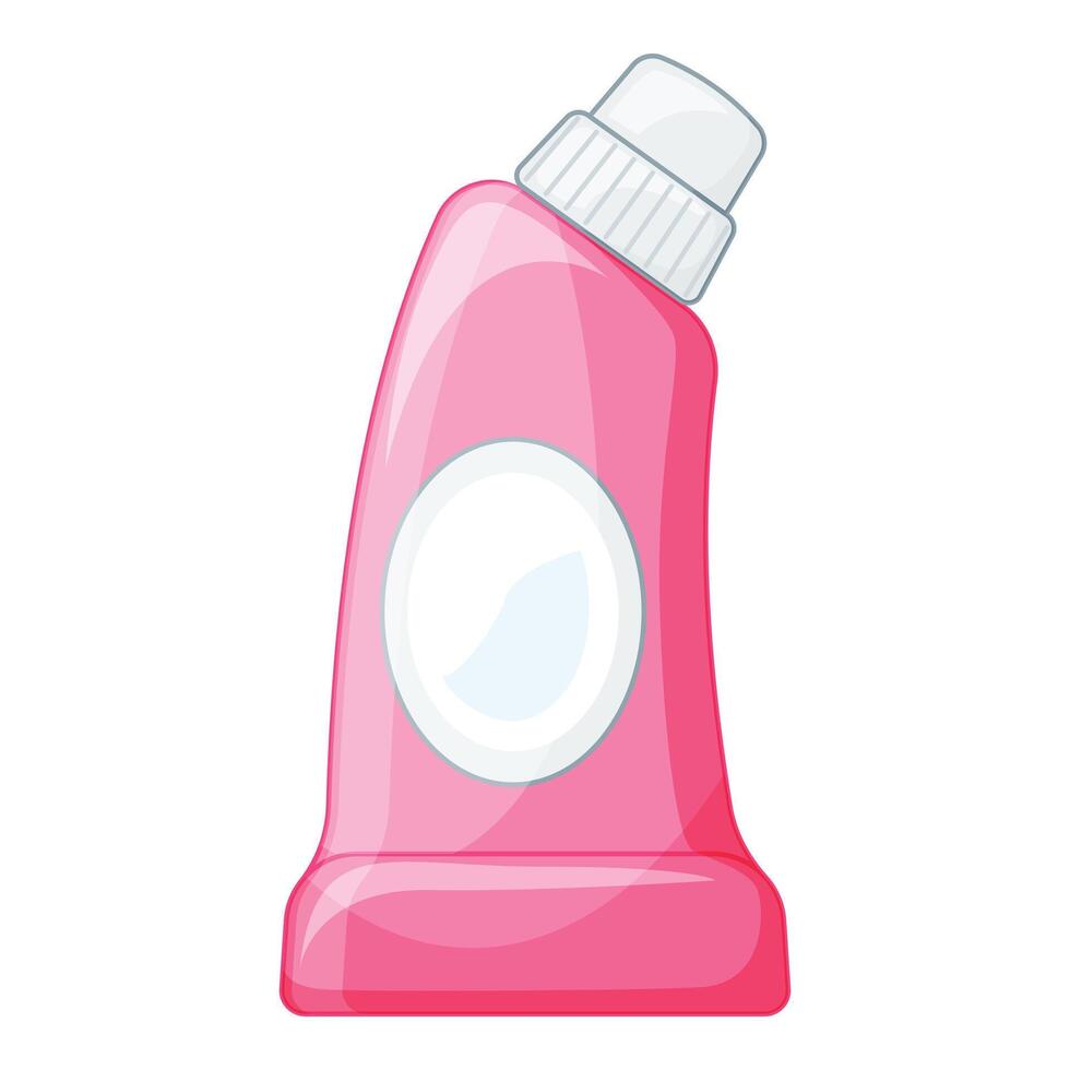 Pink plastic detergent bottle with blank label standing vector
