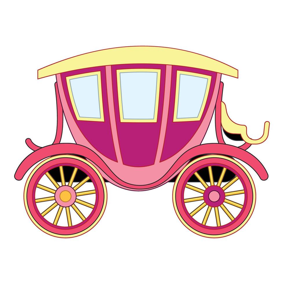 Pink cartoon carriage waiting for a princess vector