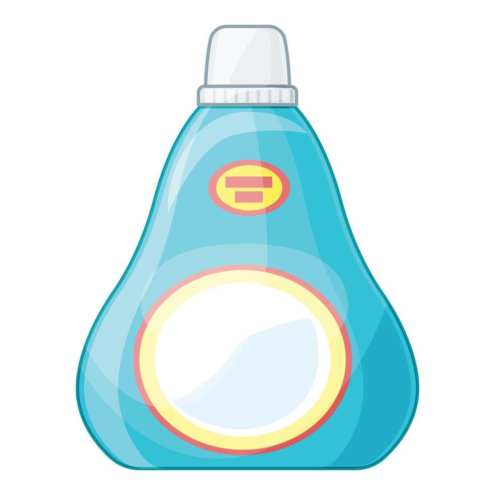 Blue plastic detergent bottle standing up with blank label vector