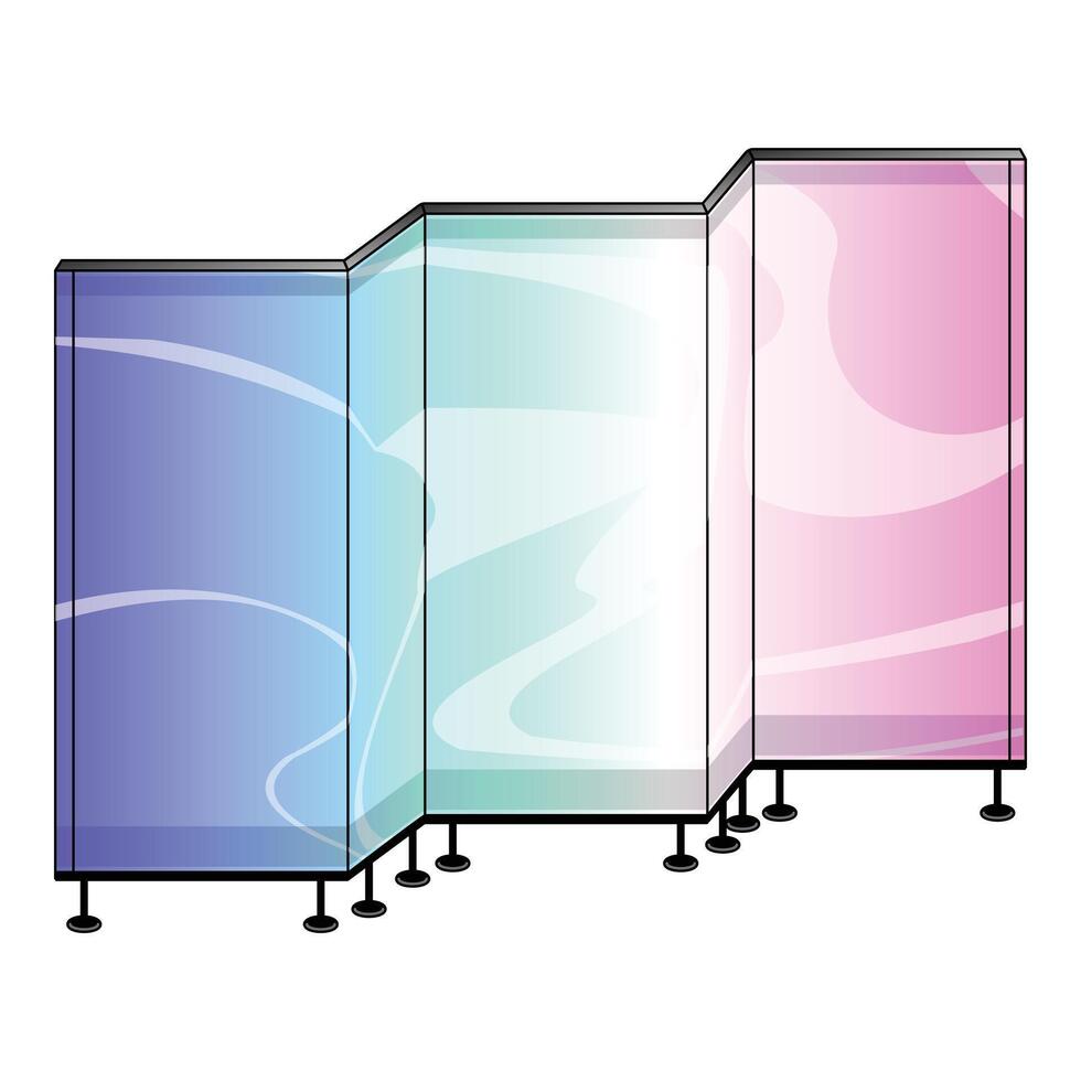 Modern glass wall displaying colorful gradient background vector