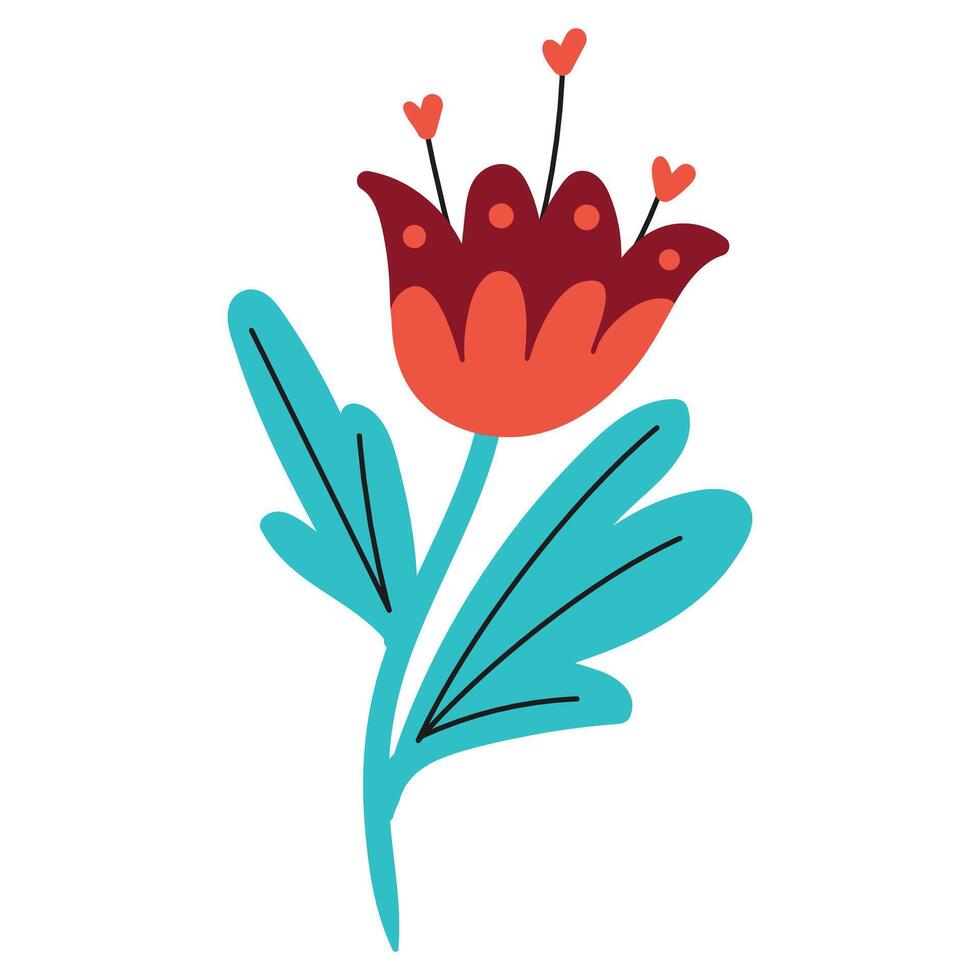 Hand drawn spring flowers illustration on the white vector