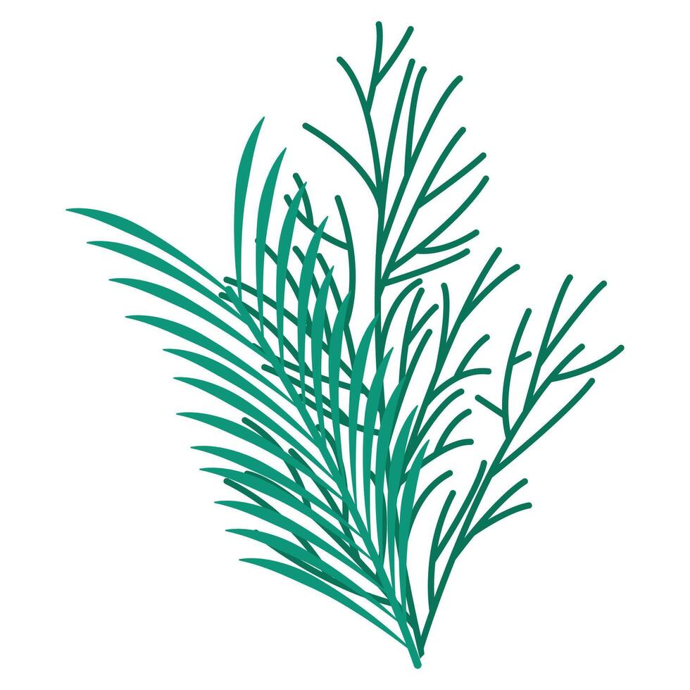 Hand drawn colorful leaves illustration on a white vector