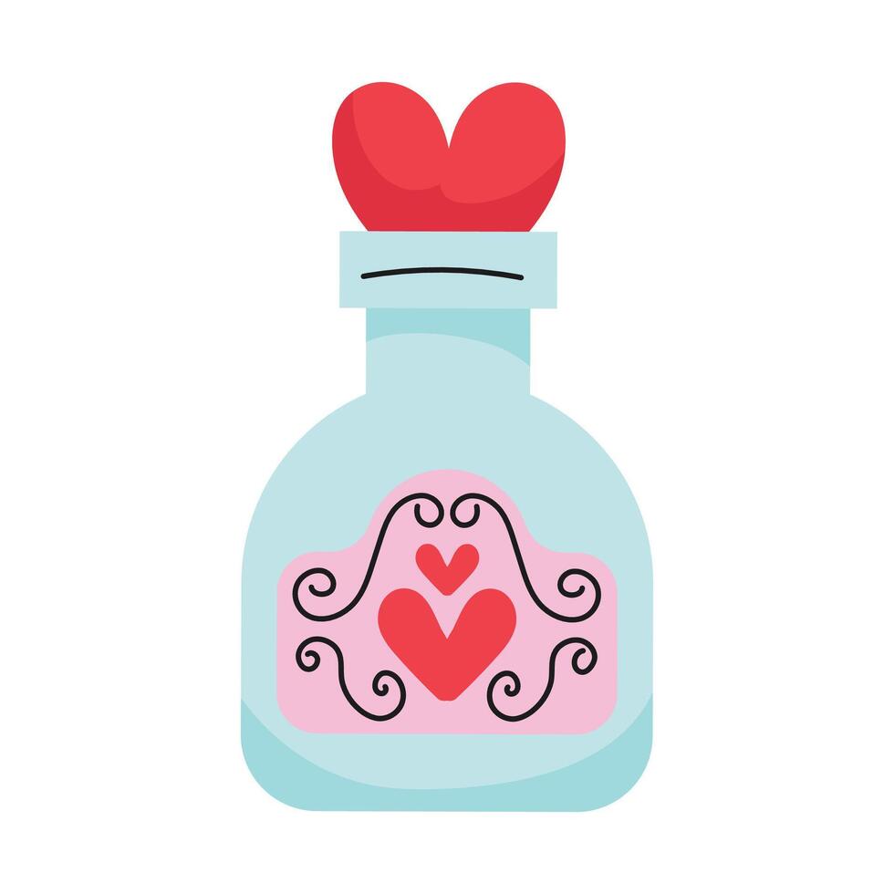 Flat design love potion illustration on a white vector