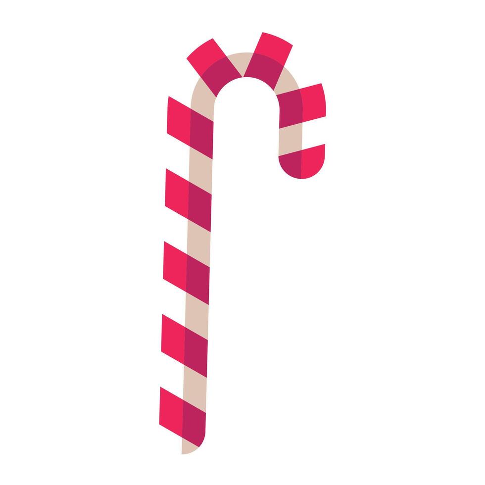 Christmas candy cane isolated illustration on white vector