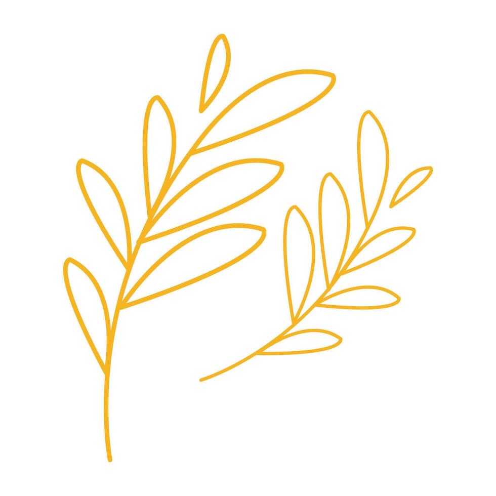Hand drawn colorful leaves illustration on the white background vector