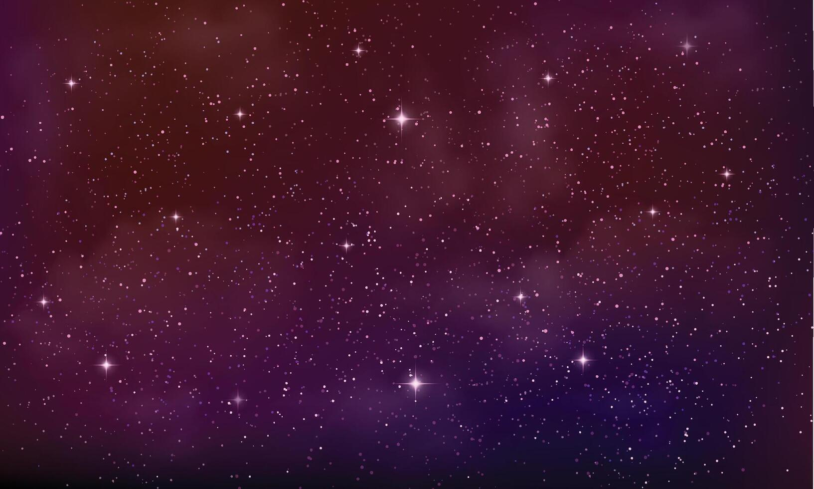Realistic background night sky with sparkling glowing stars vector