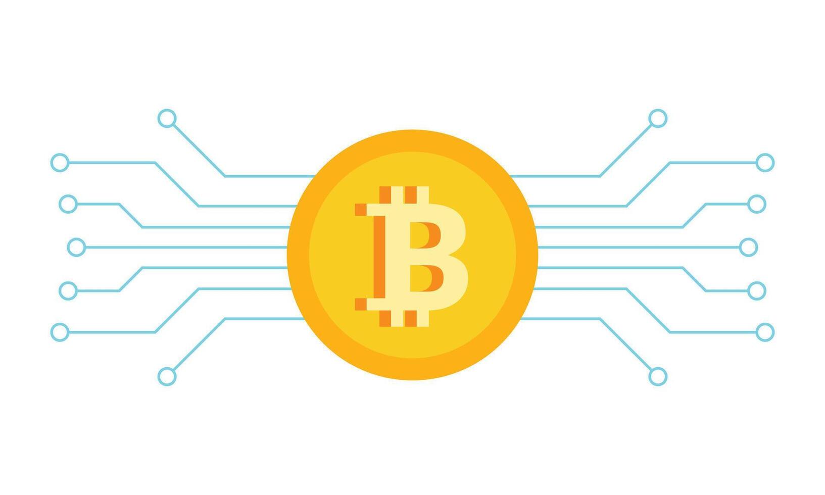 Digital bitcoin cryptocurrency technology background vector