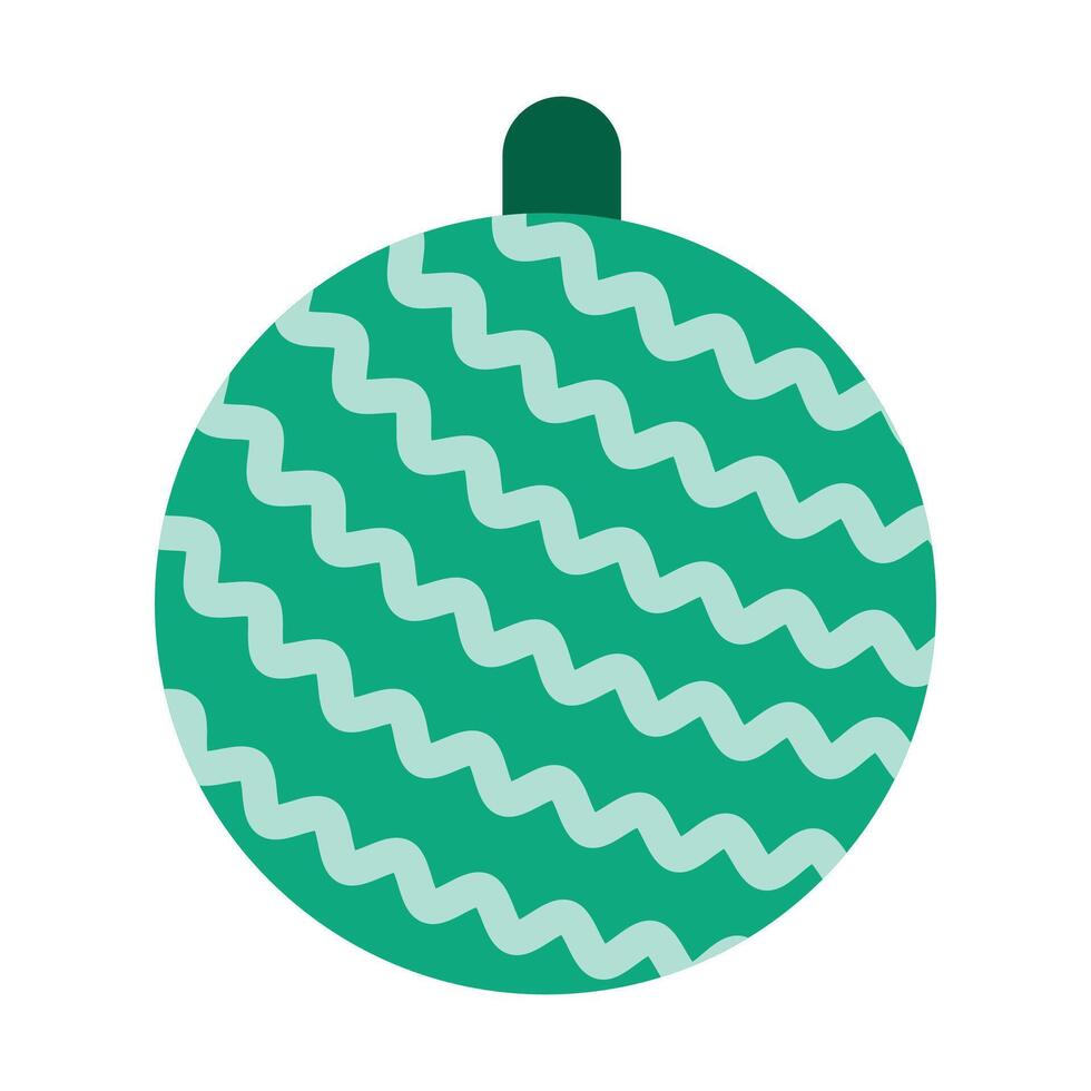 Hand drawn flat christmas ball ornament illustration on a white vector