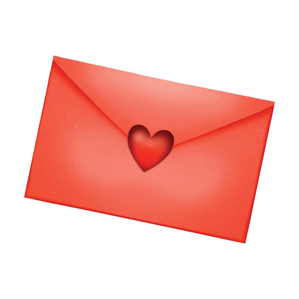 Envelope tied with natural cord and decorated with a heart vector