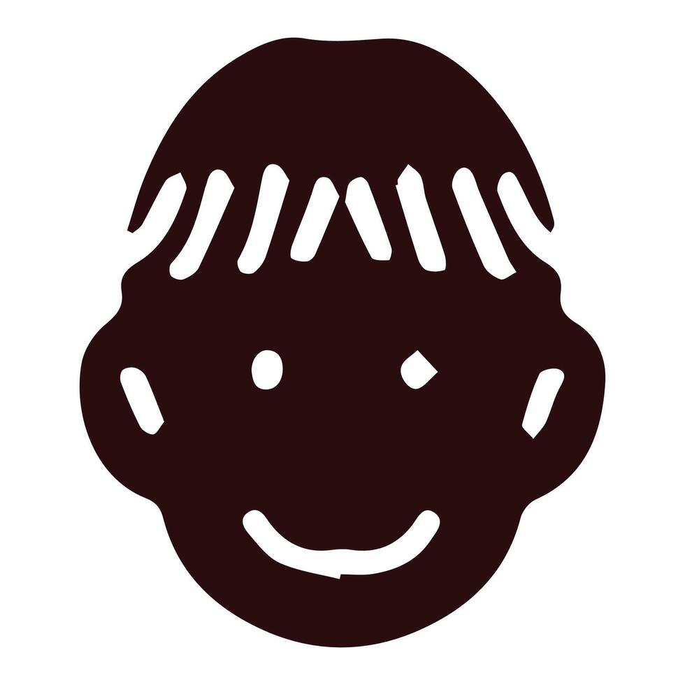 Doodle children head cartoon illustration isolated on white background vector