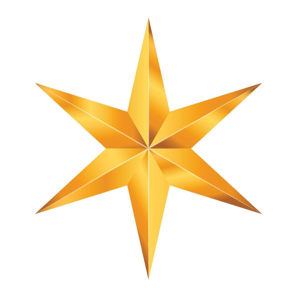 Six end star illustration Minimalistic star icon isolated vector