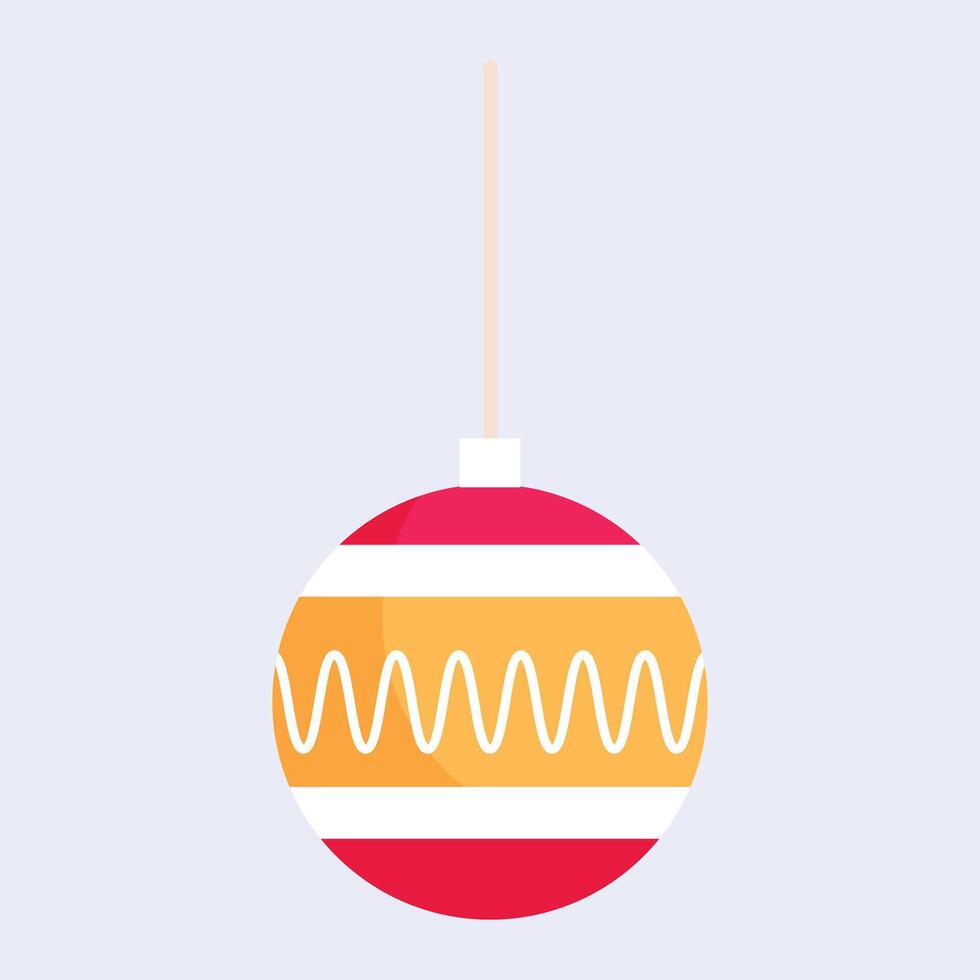 Hand drawn flat christmas ball ornament illustration vector