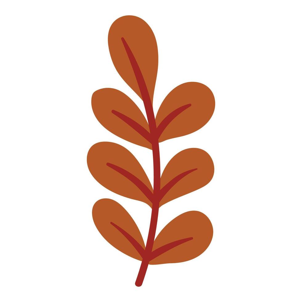 Elegant hand drawn tropical leaf illustration on white background vector