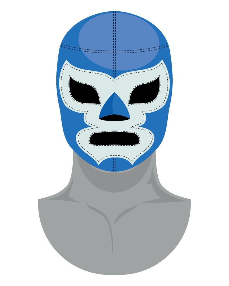 A blue wrestling mask with a black face vector