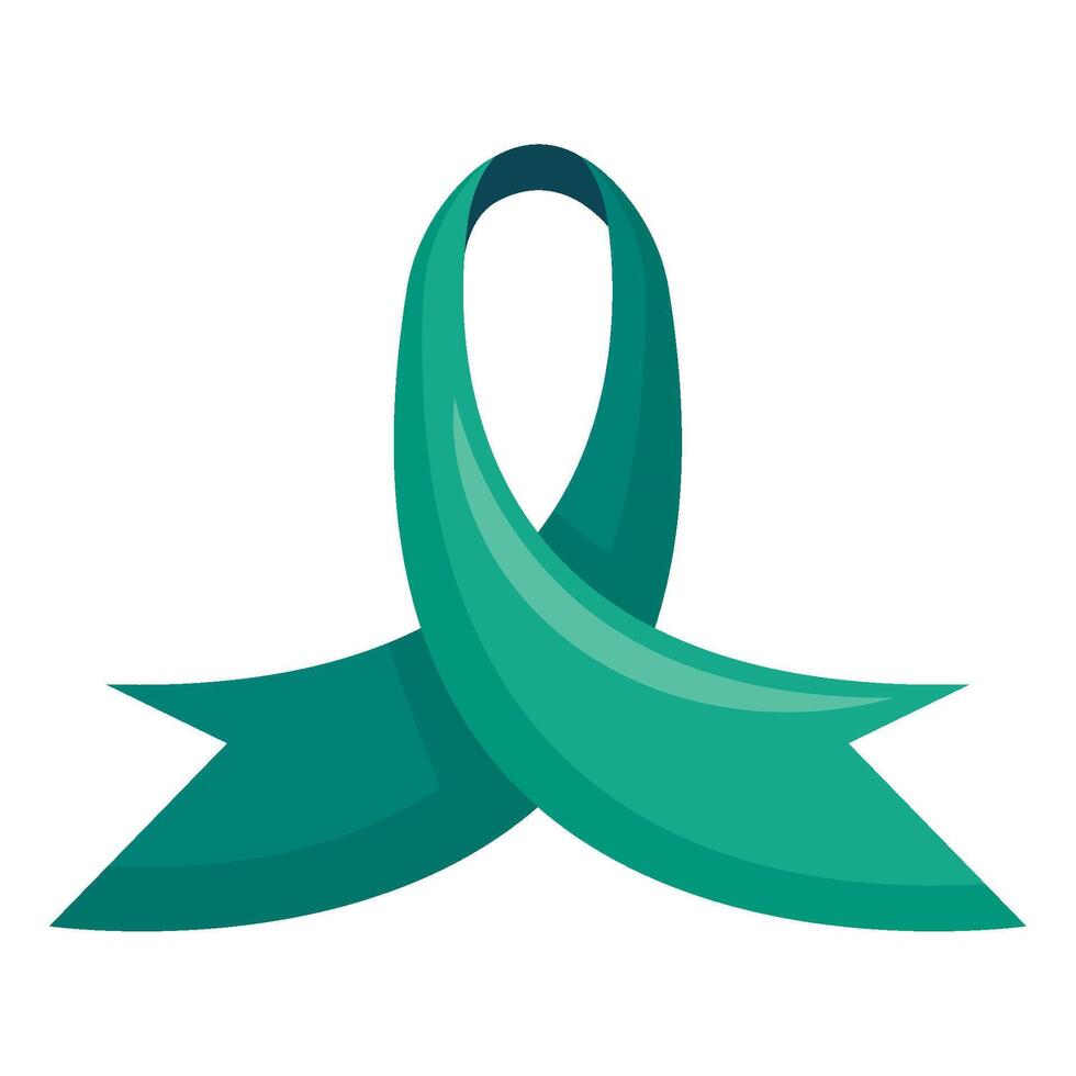 Green awareness ribbon illustration vector